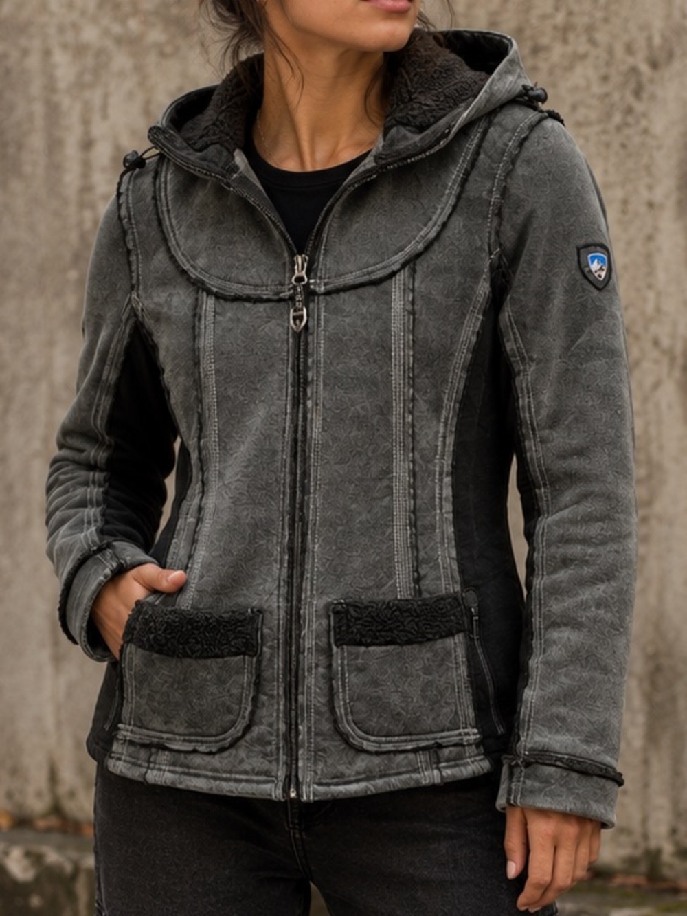 KUHL Projekt Moto Jacket Fleece Lined Gorpcore Utility Grunge Gray M